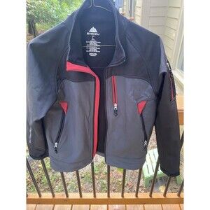 SNOZU Performance Jacket Youth Black  Red Gray Full Zip Pockets Outdoor